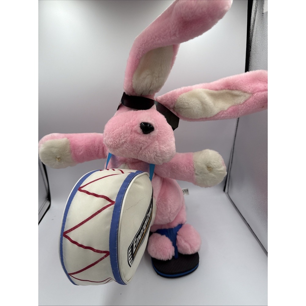 Energizer pink Bunny Large 20" + Plush Stuffed Rabbit Toy Vintage 1989No Mallets